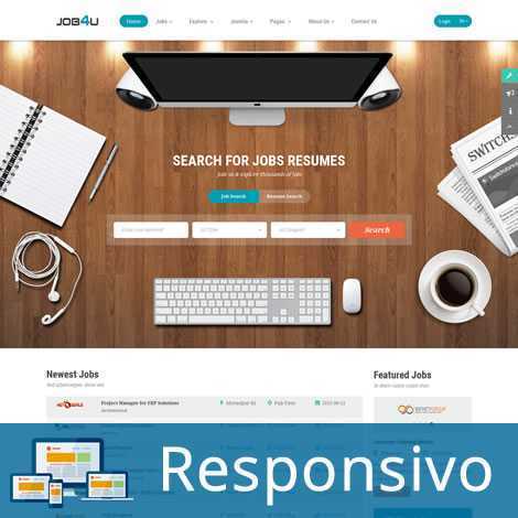 Criar Site Vagas de Emprego Joomla Responsivo 239 Com Painel Fácil de Editar