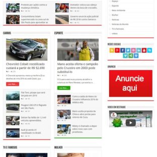 Portal Notícias Template WordPress Português Responsivo 267 A v2