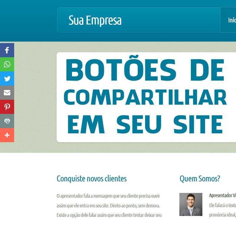 Botões de compartilhar seu site nas redes sociais