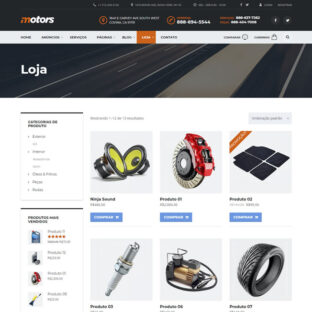 Criar Site Automóveis WordPress Português 1077 S Com Painel Fácil de Editar