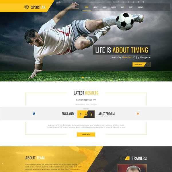 Criar Site Futebol Joomla Responsivo 950 S - Fácil de Editar