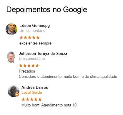 Depoimentos do Google