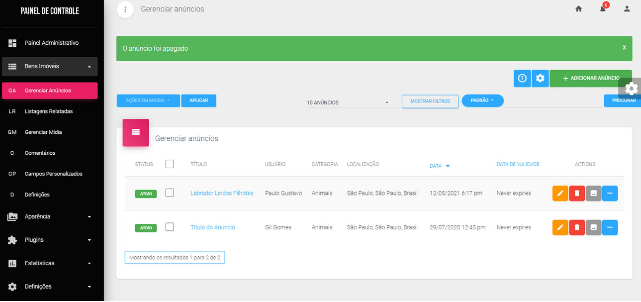 Criar Site Classificados Osclass Responsivo Português 486 S