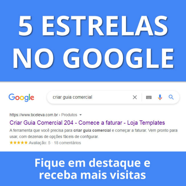 5 estrelas no google