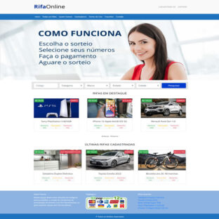 Criar Site Rifa Online WordPress Responsivo Português