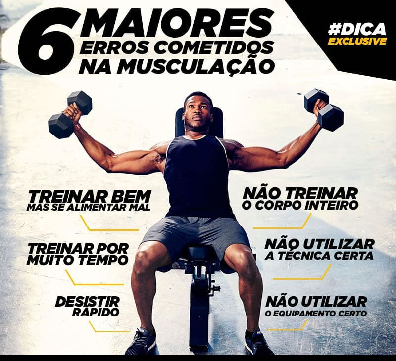 6 maiores erros cometidos na musculação