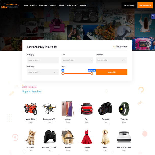 Criar Site Classificados Loja de Carros Wordpress Elementor 1622 S Fácil de Editar