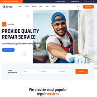 Criar Site Ar Condicionado Instalação e Manutenção Wordpress Elementor 1624S Fácil de Editar
