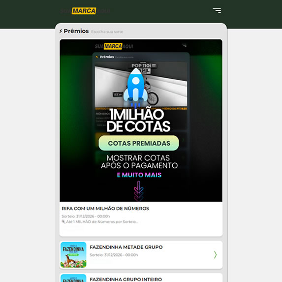 Criar Site de Rifas Tema Wordpress Vaquinha 1669S Fácil de Editar