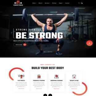 Criar Site Academia Musculação Fitness Ginástica Tema Wordpress 1745S Fácil de Editar
