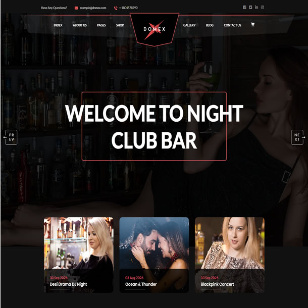 Criar Site Balada Night Dança Noite Template Wordpress Fácil de Editar 1809 S