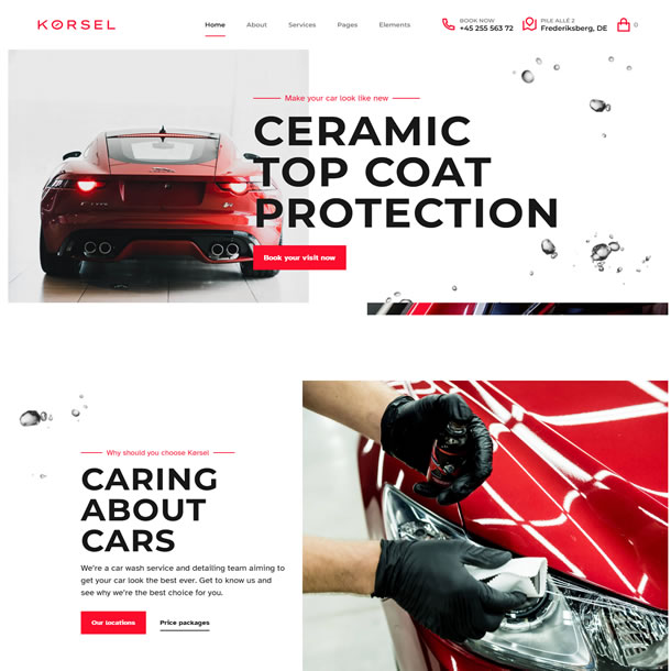 Criar Site Lava Rápido Template Wordpress Fácil de Editar 1906