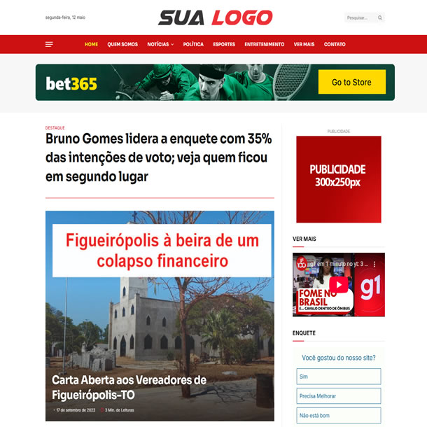 Criar Site Notícias Template Wordpress Elementor Português Fácil de Editar 1907
