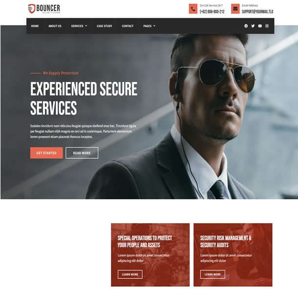 Criar Site Escolta Segurança Guarda Costas Template Wordpress Kit Elementor Fácil de Editar 1924
