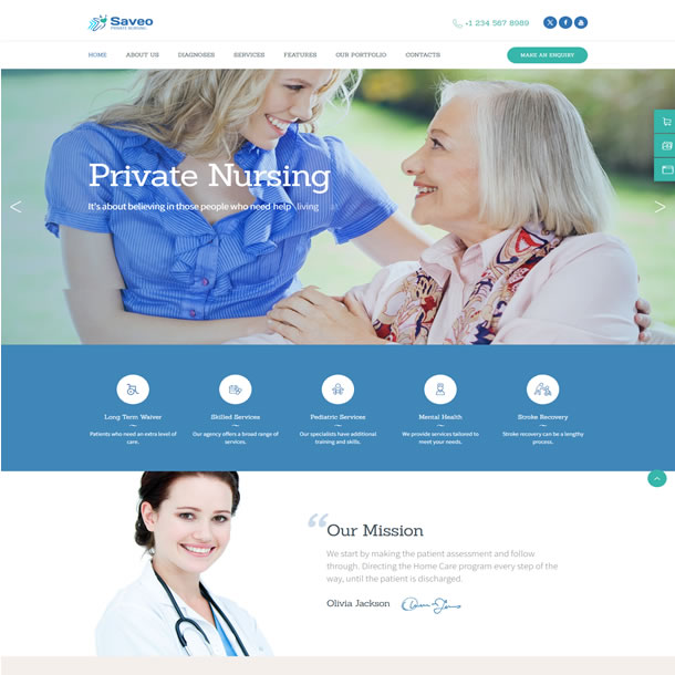 Criar Site Cuidador de Idosos Template Wordpress Fácil de Editar 1921