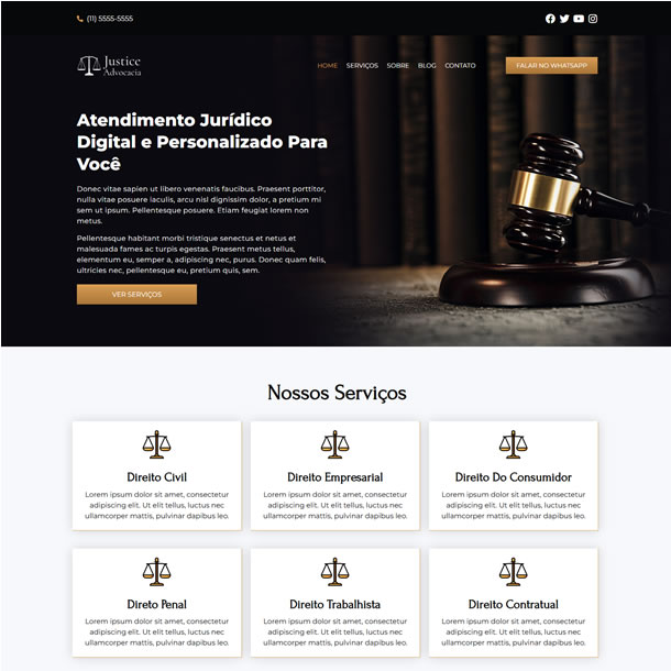 Criar Site Advogado Template Wordpress Português Elementor Fácil de Editar 1930