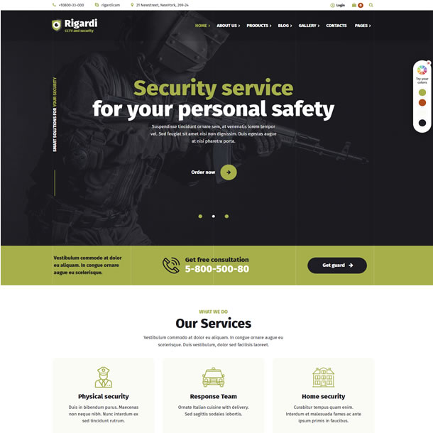 Criar Site Segurança Pessoal Template Wordpress Fácil de Editar 1919