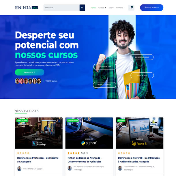 Criar Site Venda de Cursos Template Wordpress Elementor Fácil de Editar 1927
