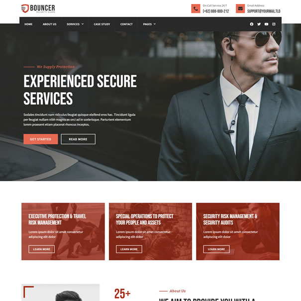 Criar Site Escolta Segurança Guarda Costas Template Wordpress Kit Elementor Fácil de Editar 1924