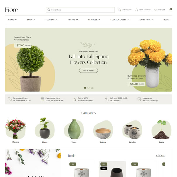 Criar Loja Virtual Floricultura WordPress Editável 1980